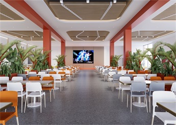 广东清远学校大食堂设计效果图